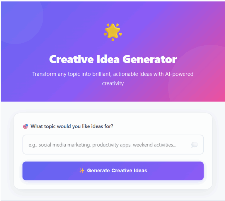Creative Ideas Generator